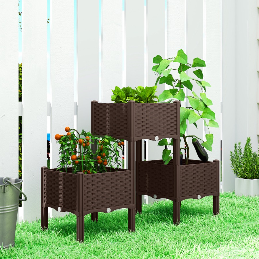 Self Watering Planter - سرير زراعة مرتفع مصنوع من البلاستيك