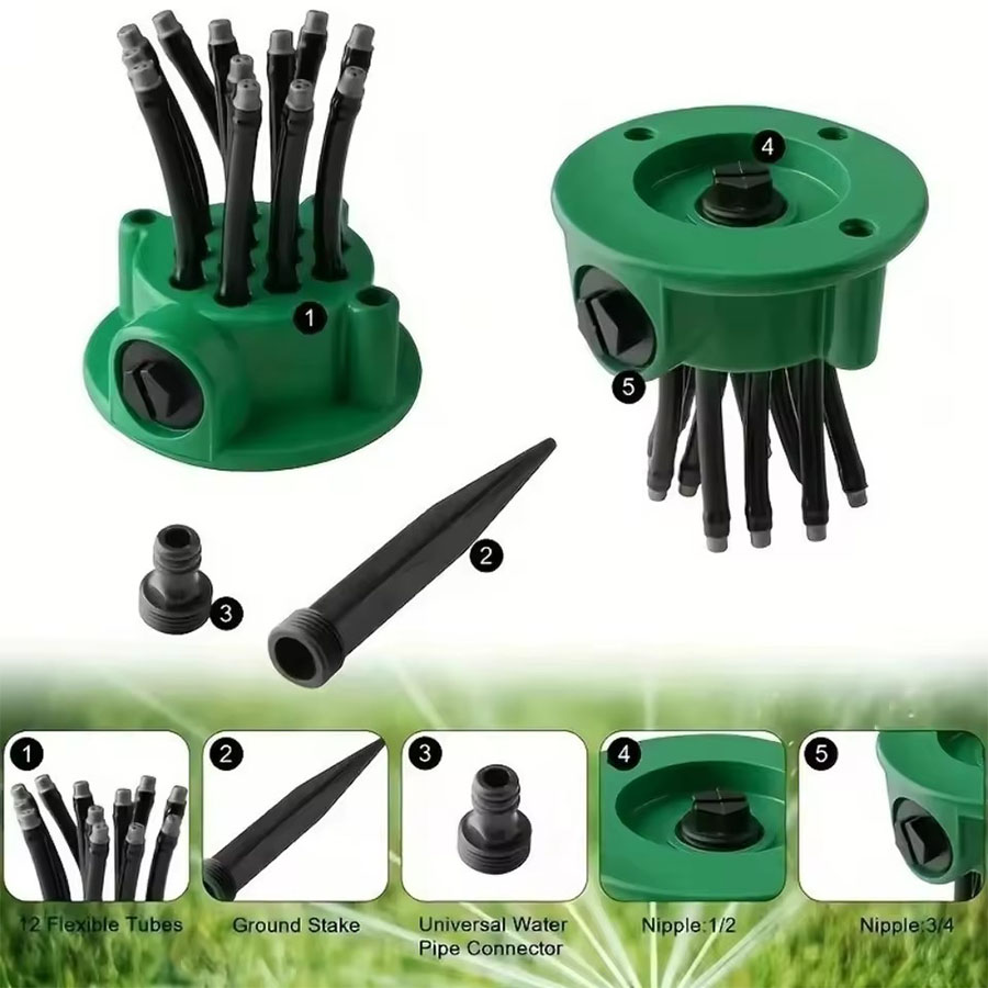 360 °   رشاش حدائق دوار أوتوما - مراجعة Automatic Watering وسعره