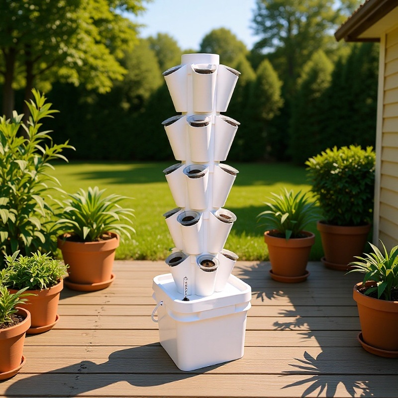 برج زراعة مائية عمودي سعة 8 لت - مراجعة Hydroponic Tower وسعره