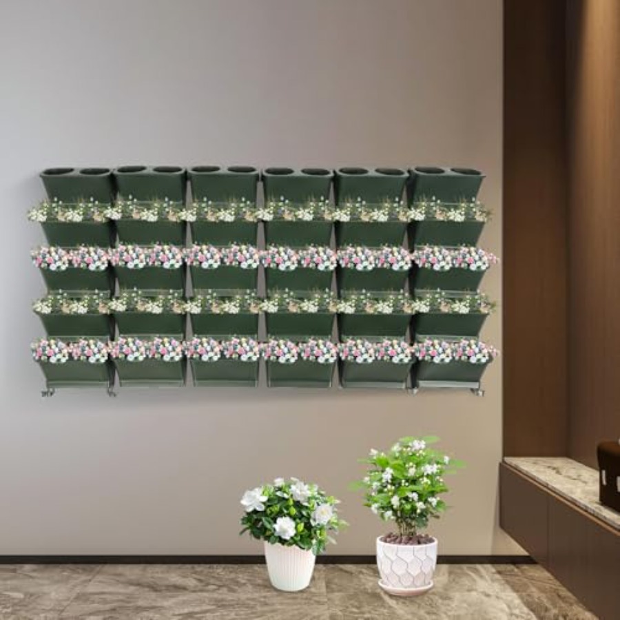 مزهرية جدارية عمودية للشرفة وا - مراجعة Self Watering Planter وسعره
